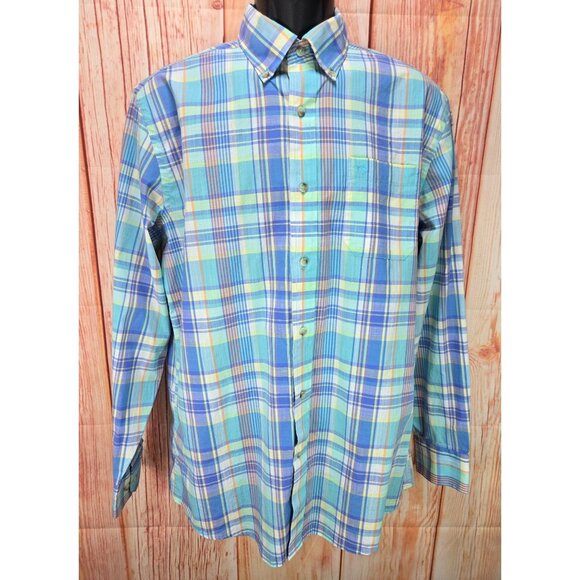 Southern Tide Mens Classic Fit Shirt Medium Plaid Button-Up Cotton Blend - Picture 1 of 7